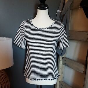 Black and White Striped Women's Top Size XS